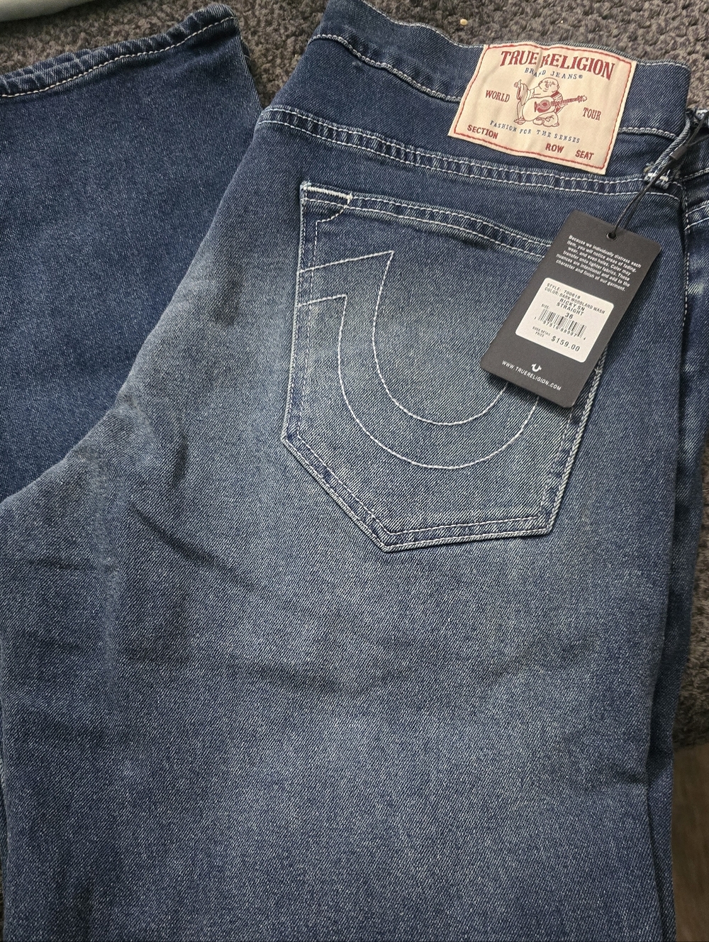 True Religion Men’s Indigo Straight-Leg Jeans